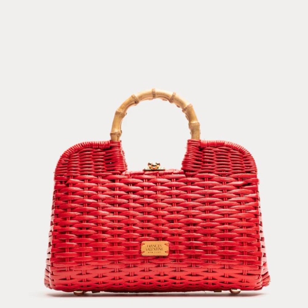 NWT Frances Valentine Red Buzzy Basket Wicker